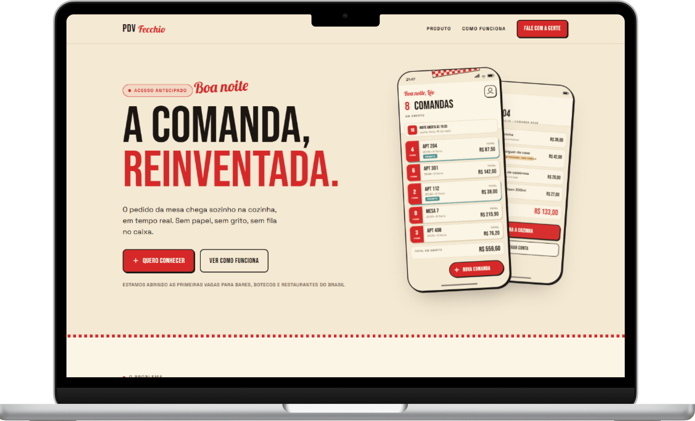 Telas do PDV Fecchio — app mobile de ponto de venda