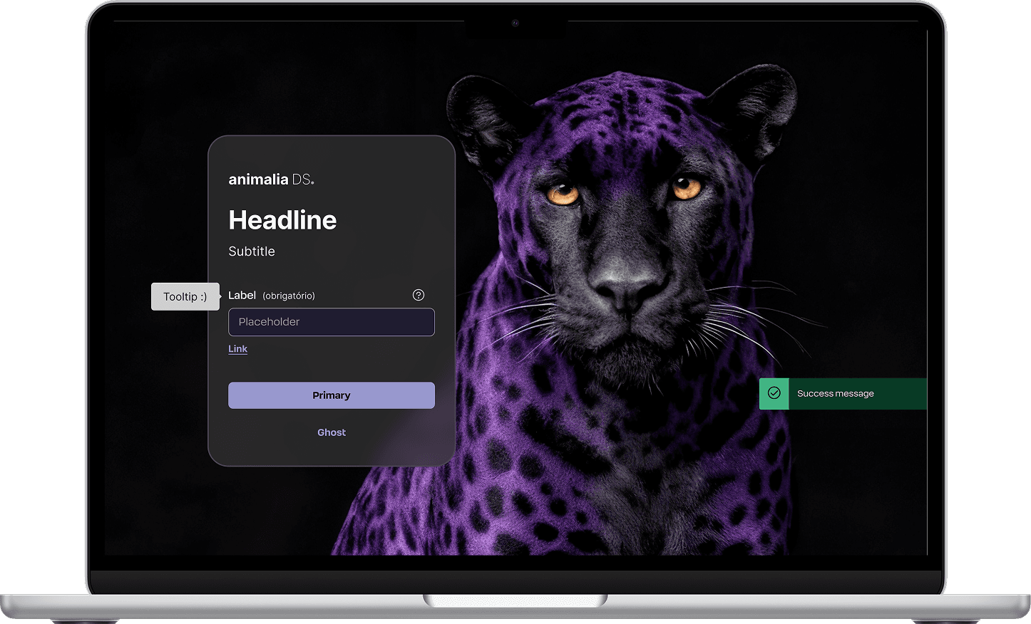 Captura de tela do Animalia Design System