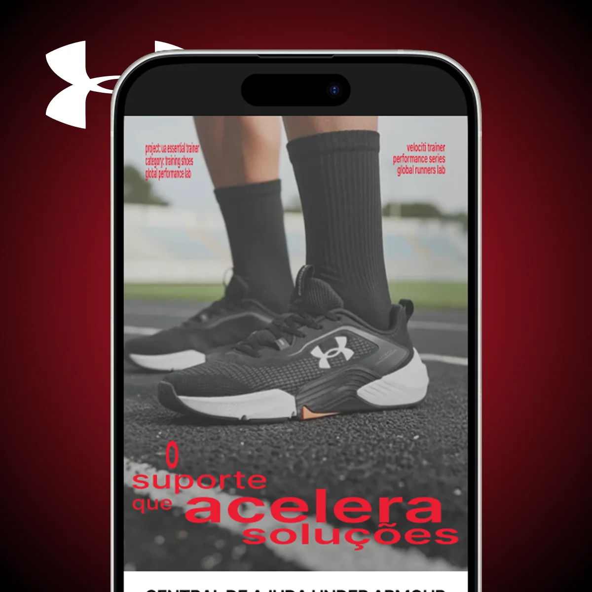 Interface de Under Armour desenhada pela Lucy