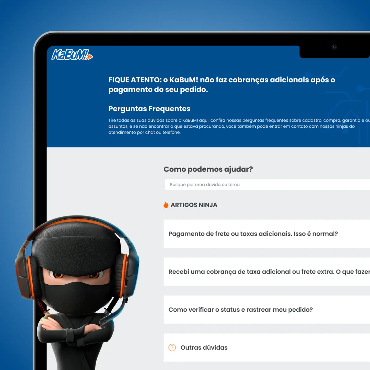 Interface de KaBuM! desenhada pela Lucy